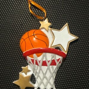 Basketball Hoop Ornament with Stars
